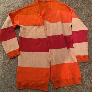 Colorful open front cardigan